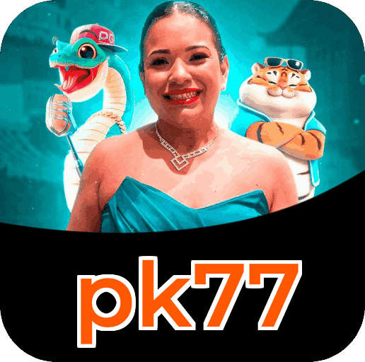 Interface do aplicativo pk77 mostrando jogos disponíveis no iOS e Android